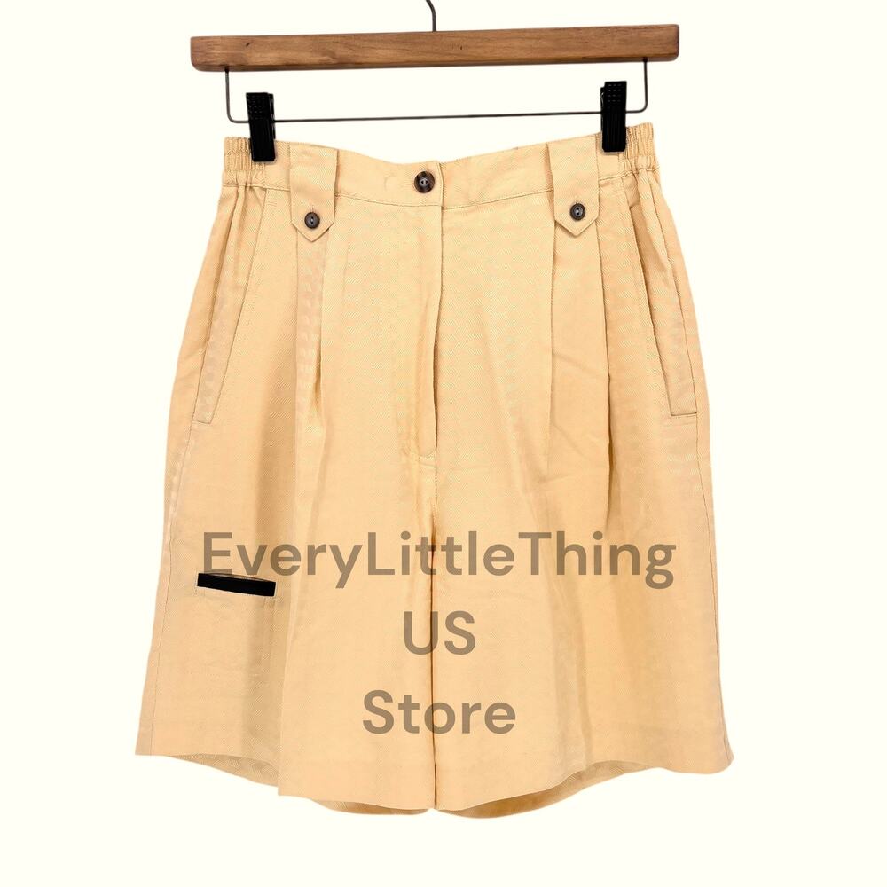Jamie Sadock Golf Shorts Size 6 100% Silk 7" Inseam Tennis Pickleball Cream